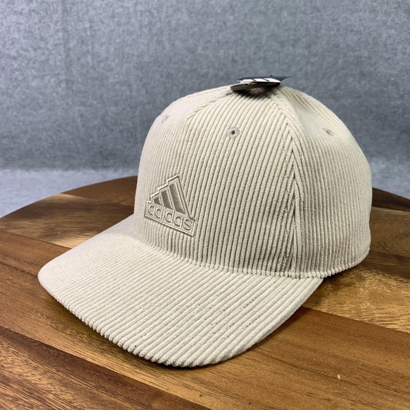 Adidas Hat Cap Snap Back One Size Wonder Beige Corduroy AEROREADY Mens IU9180 - Picture 1 of 16